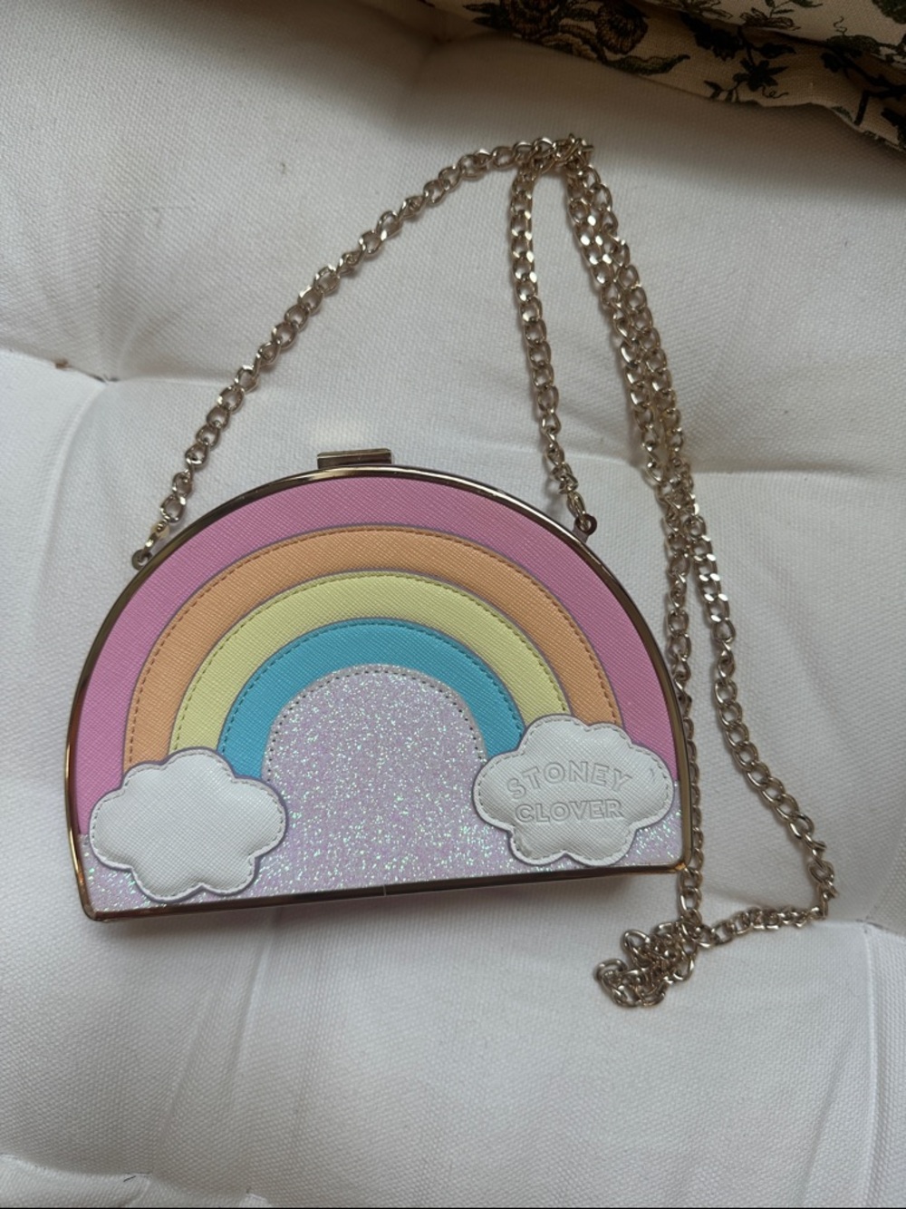 Stoney Clover Rainbow Glitter Crossbody Bag in Pastel Multicolor